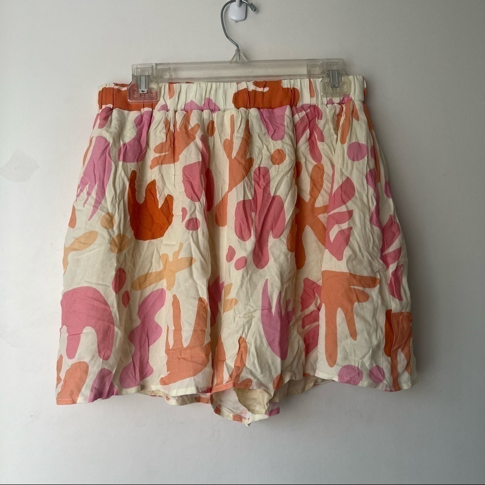 Princess Polly Jackson Abstract Splattered Print Elastic Waist Pull On Shorts 8